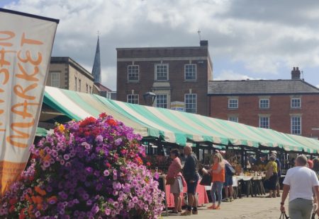 People browsing stalls at Chesterfield Artisan Market