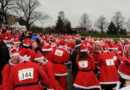 Santa run in Queens Park Chesterfield