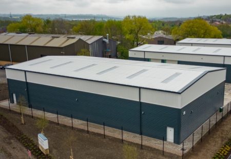 Hartington Business Park warehouses from above