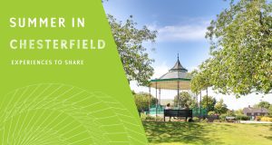 Summer in Chesterfield main image, featuring band stand at Queen's Park