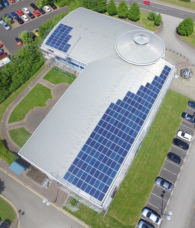 solar panels at Dunston Innovation Centre