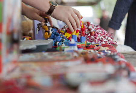 Close up of market stall