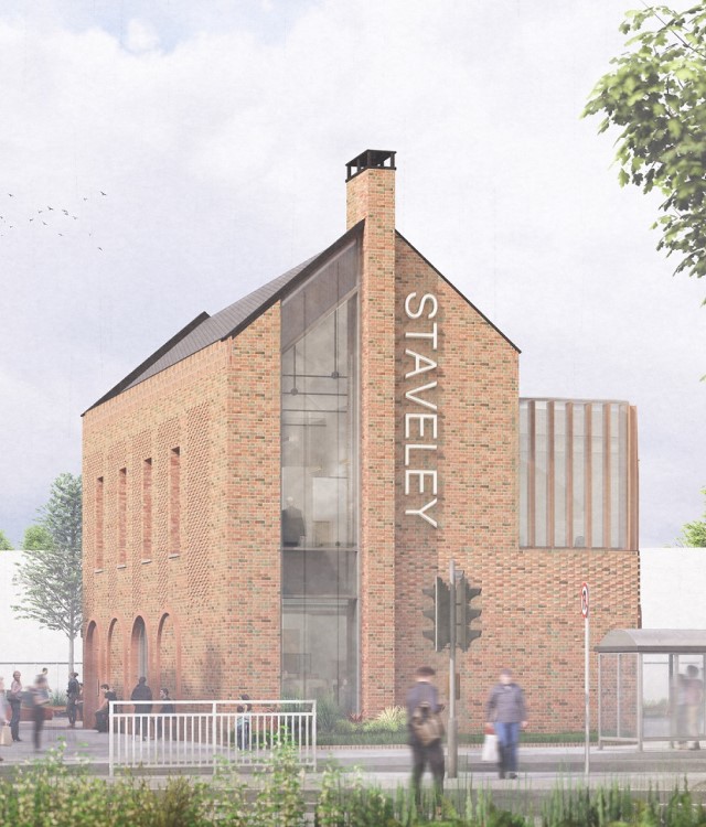 Artist impression of new building as part of Staveley high street regeneration