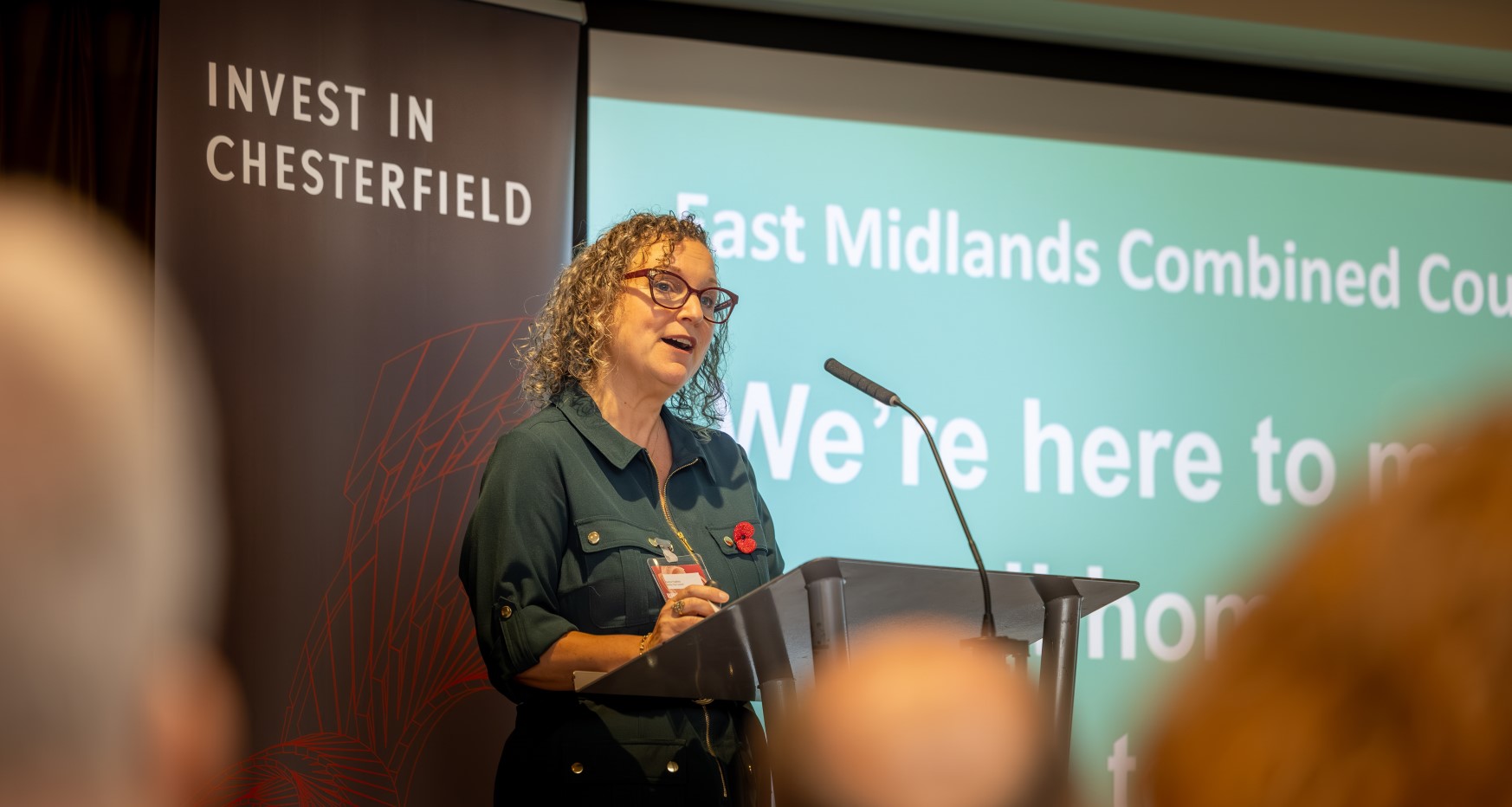 Cllr Nadine Peatfield speaking at Chesterfield Investment Summit 2024