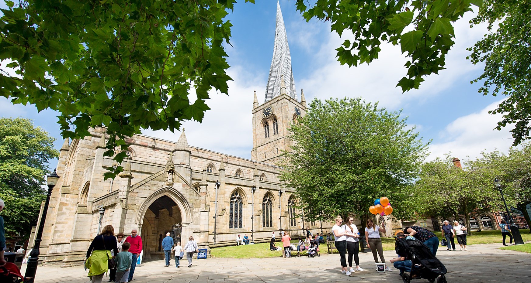 Outside of the Crooked spire in Chesterfield